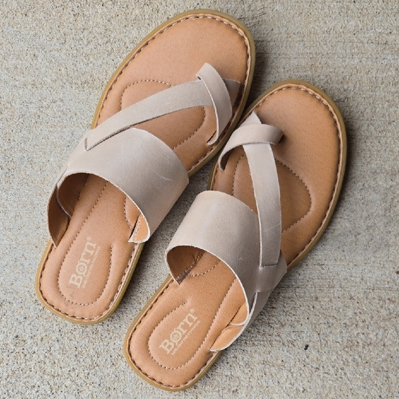 Born Women's Cream Cross-Strap Sandals - Picture 2 of 10